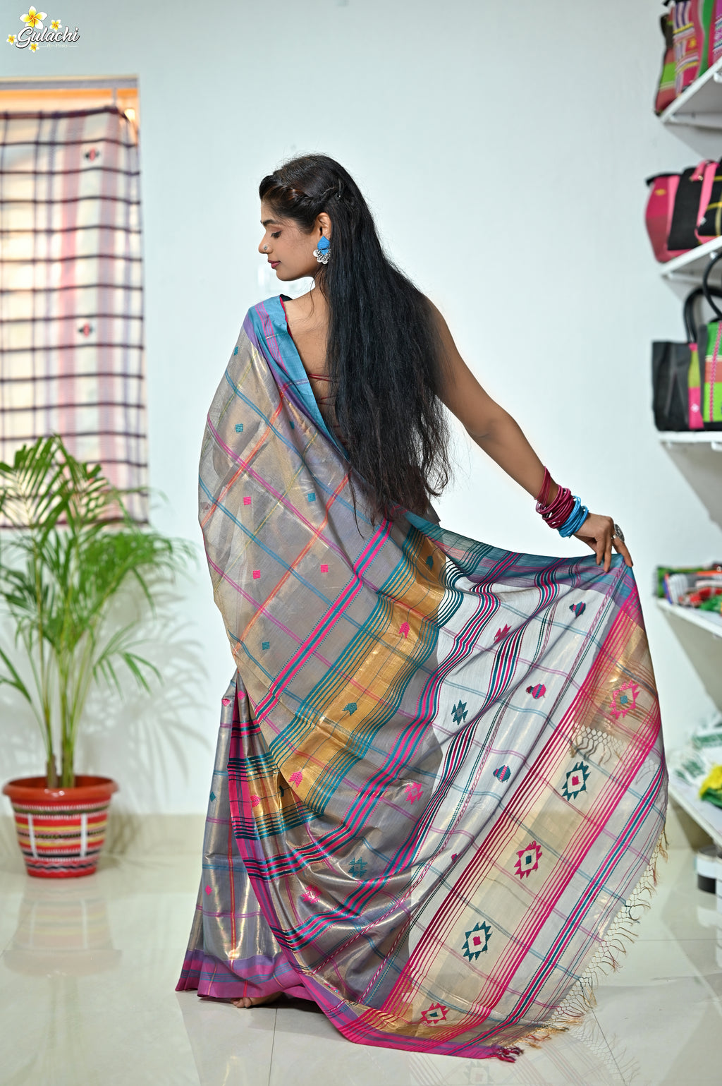 Tissue Zari Jhal Saree