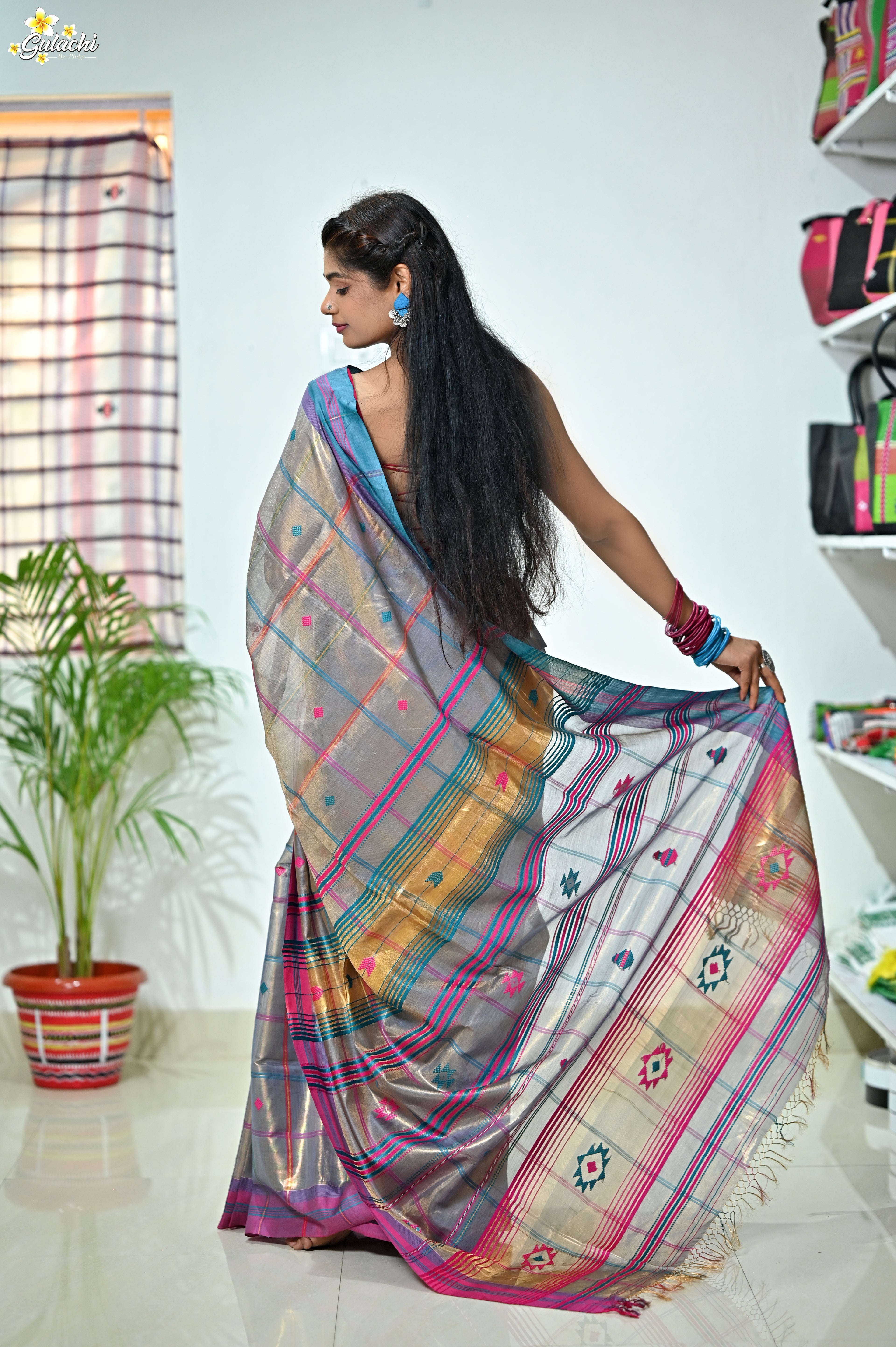 Tissue Zari Jhal Saree