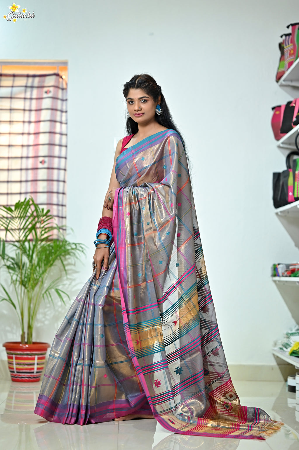 Tissue Zari Jhal Saree