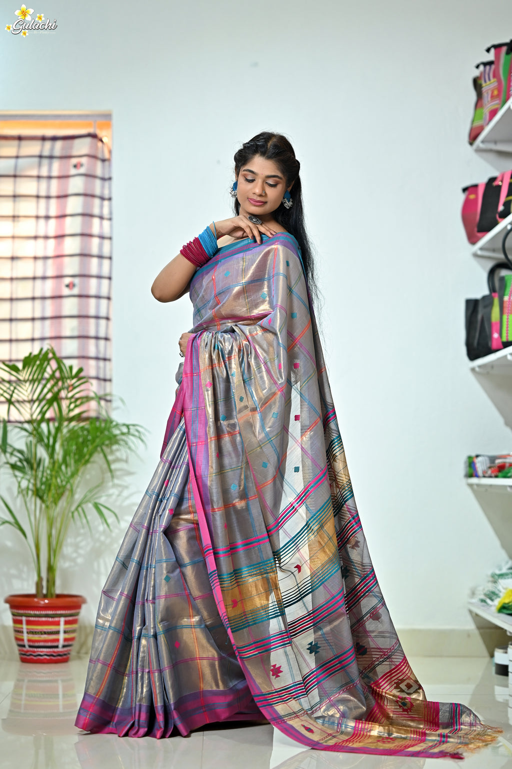 Tissue Zari Jhal Saree