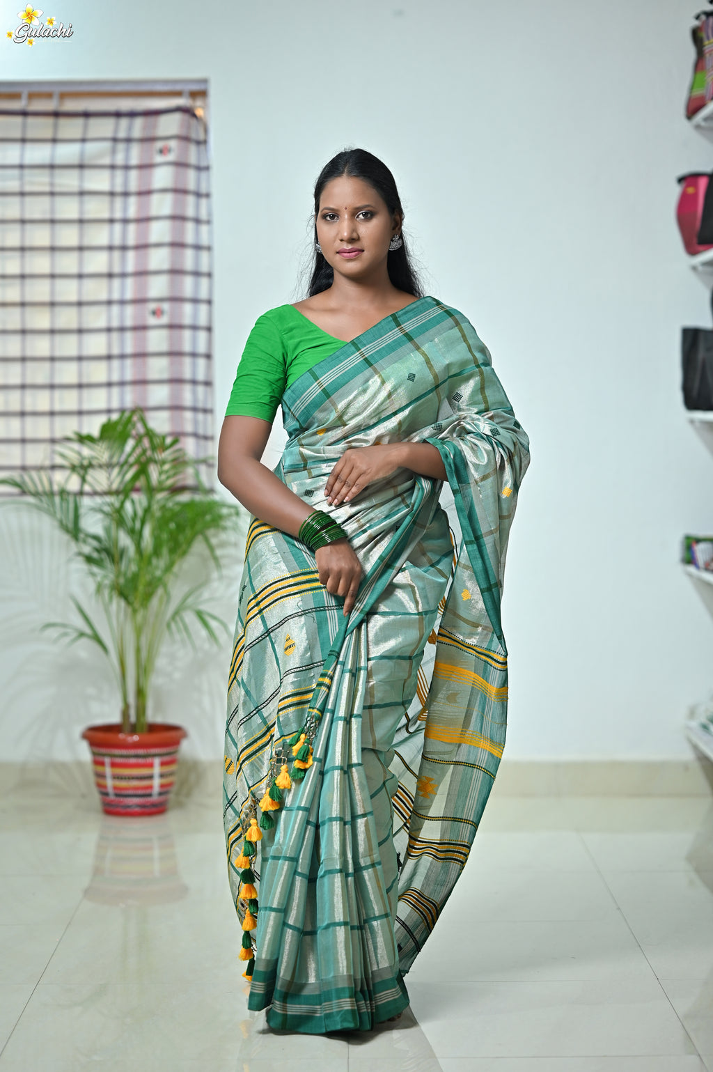 Tissue Cotton Jhal Saree
