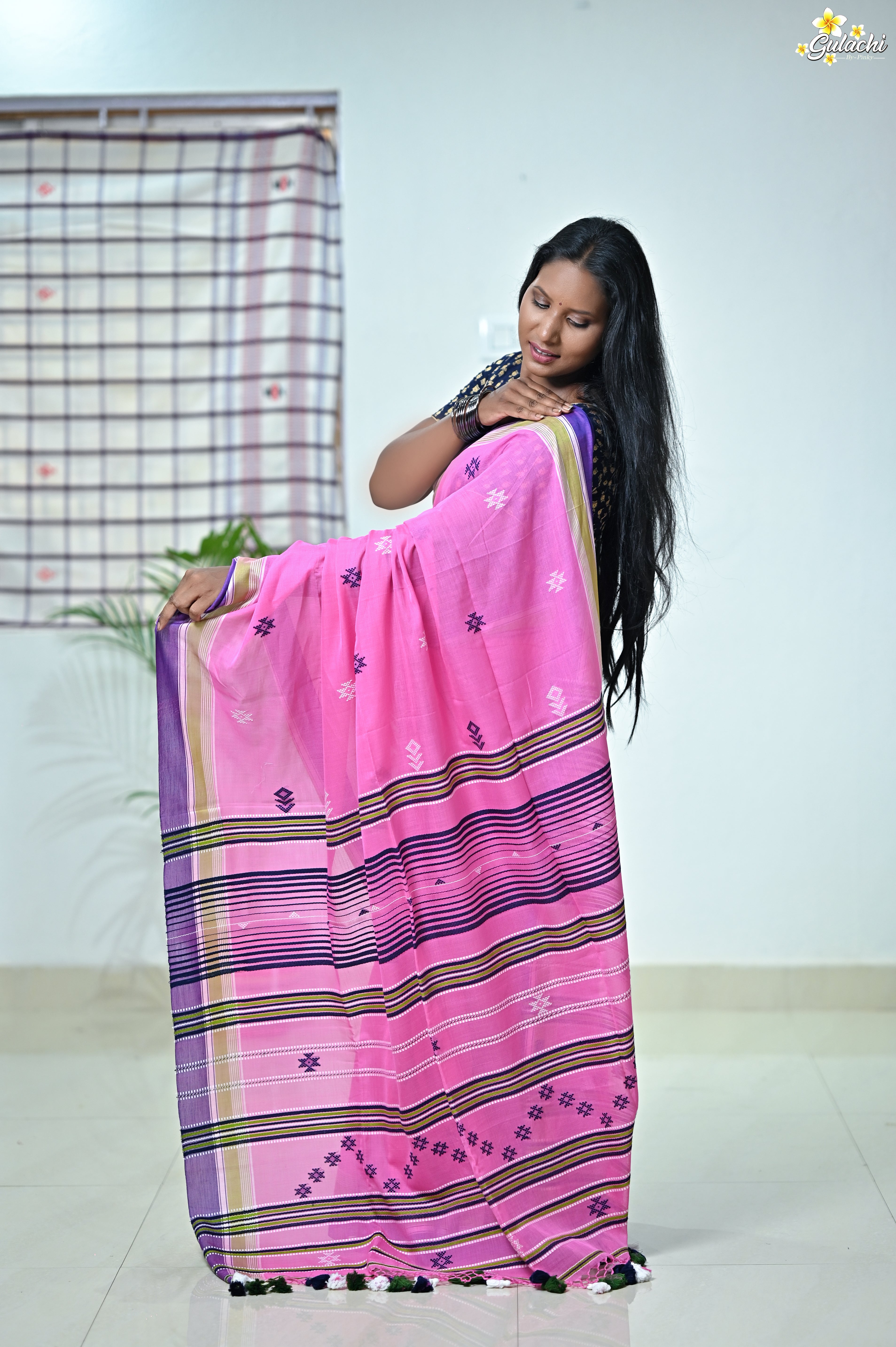 Mercerised Tribal Fusion Saree