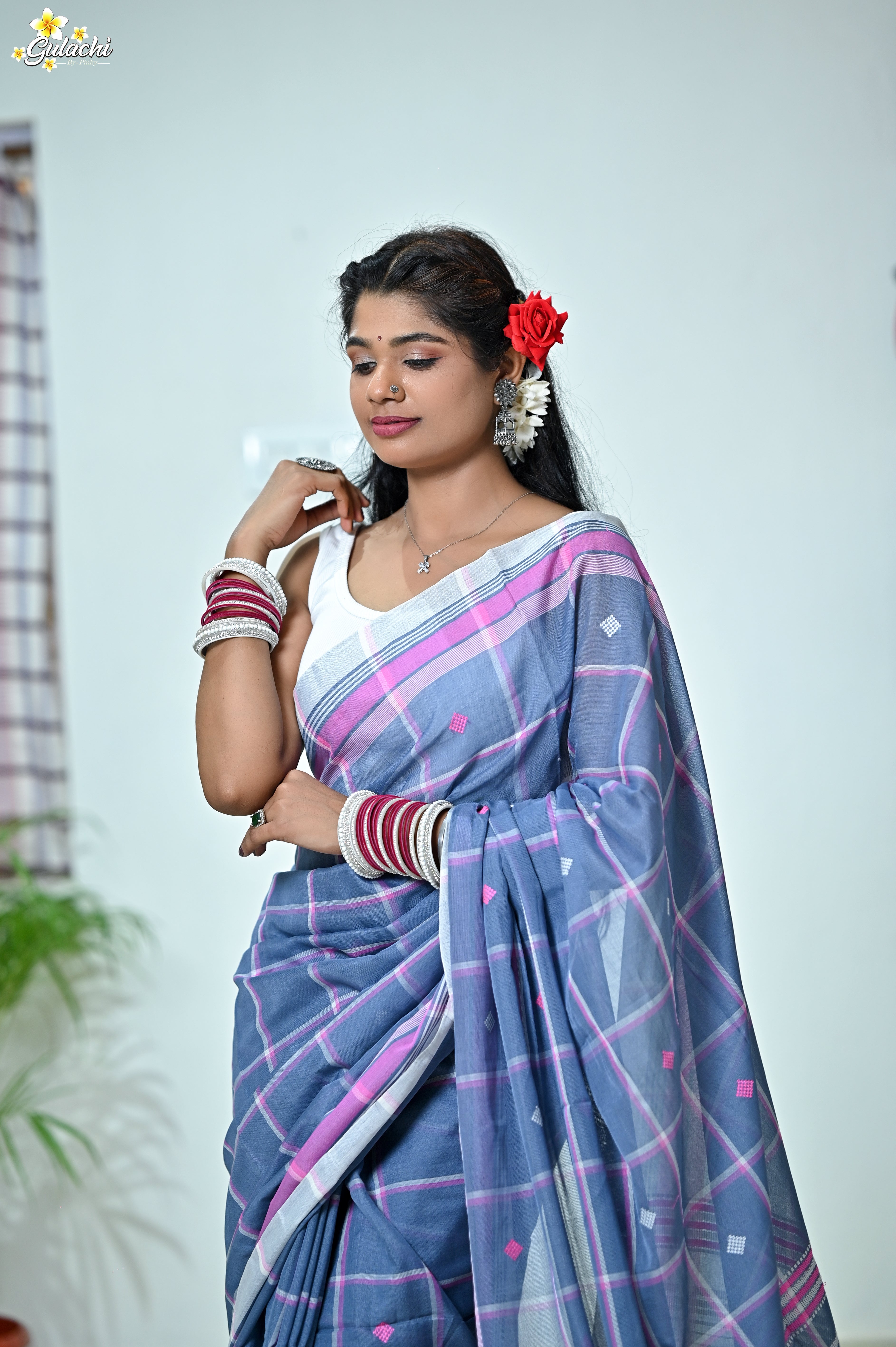 Mercerised Cotton Jhal Saree