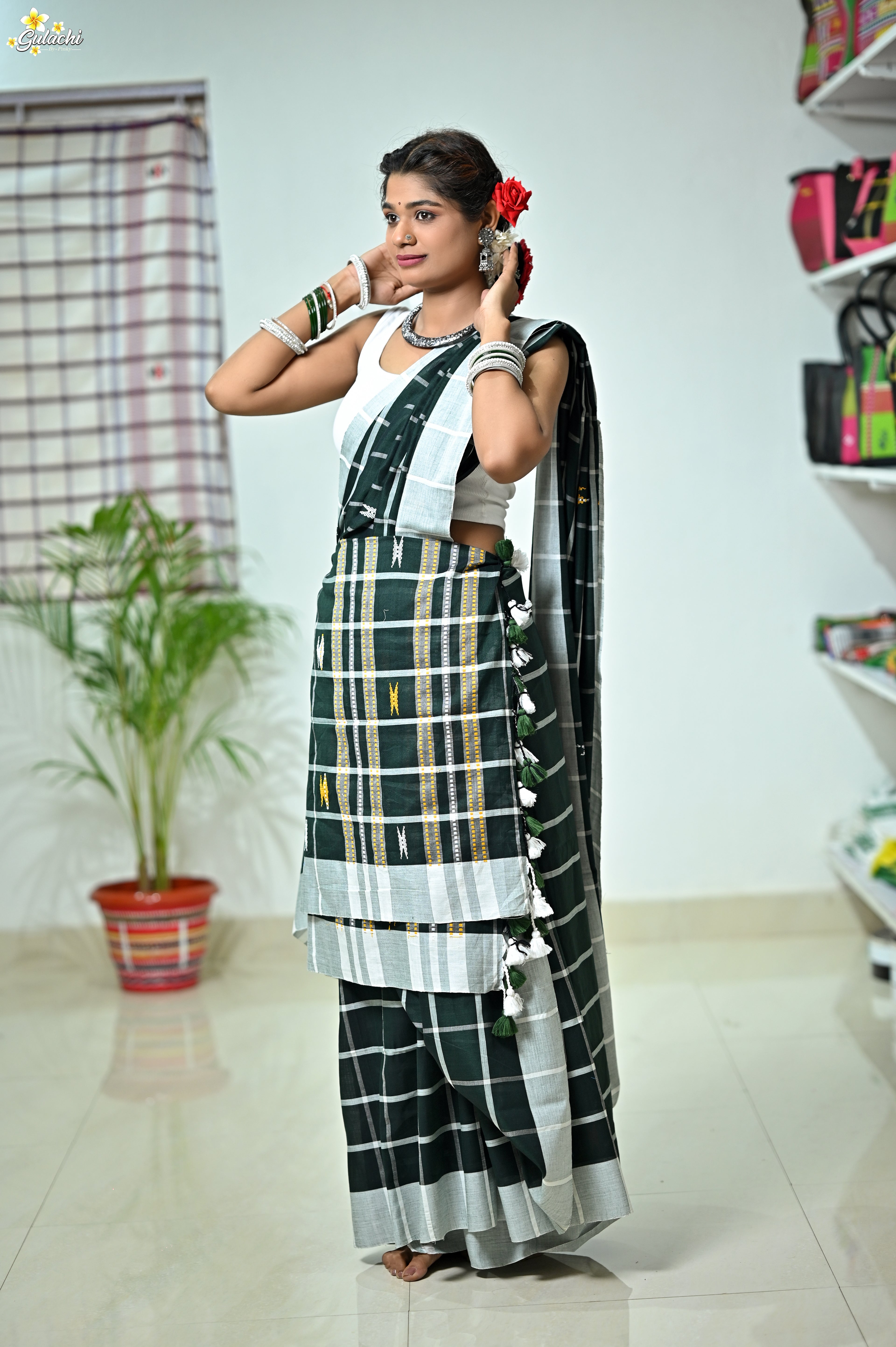 Handloom Cotton Jhal Saree