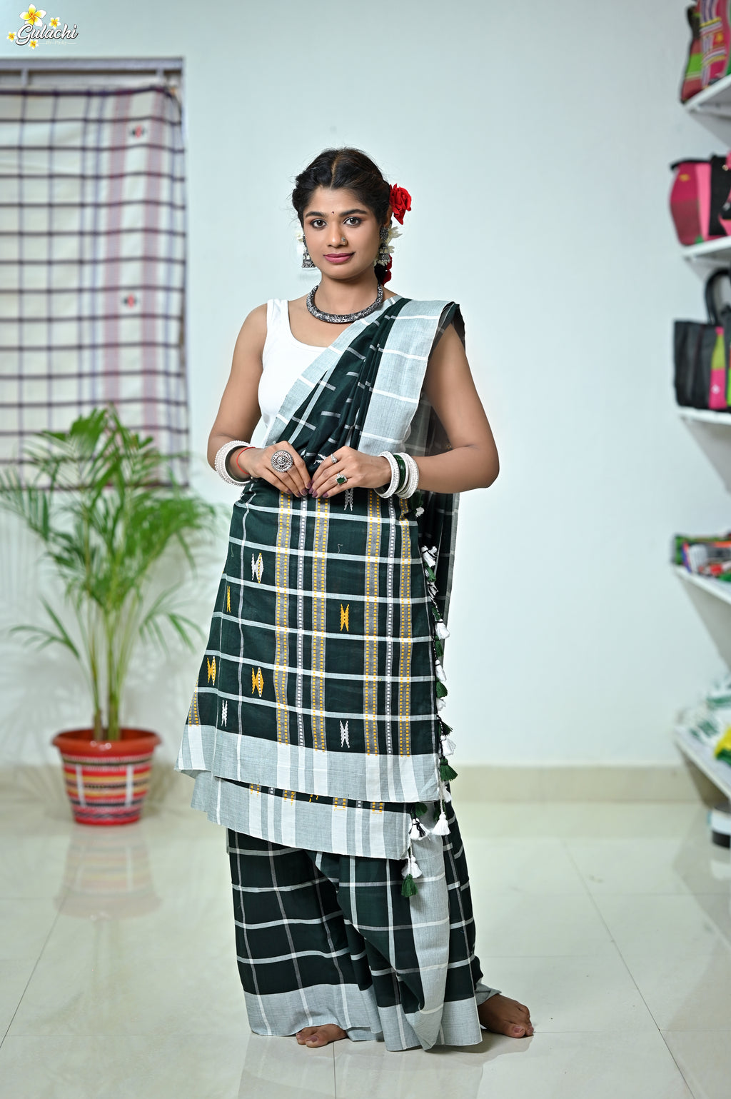 Handloom Cotton Jhal Saree
