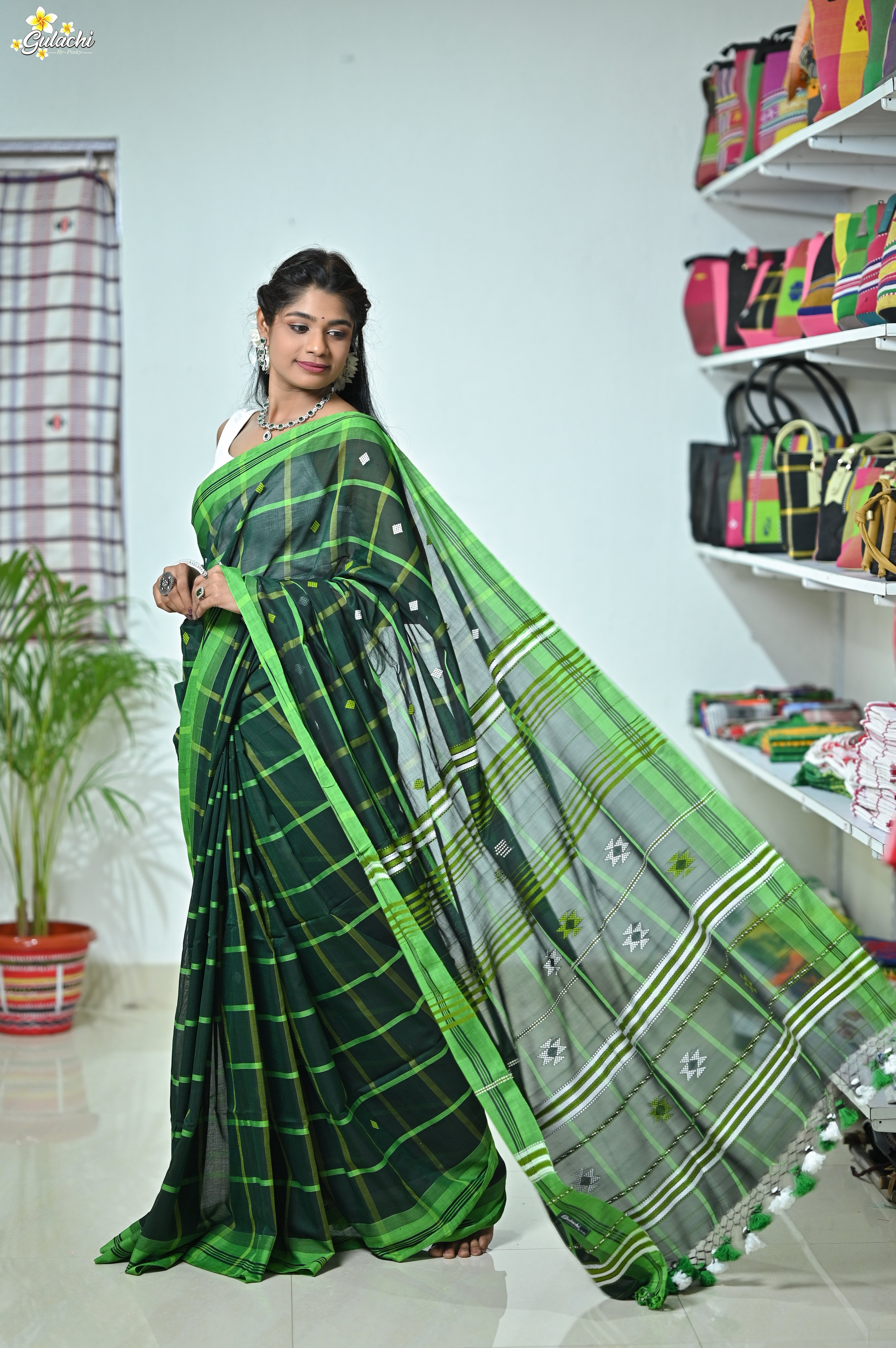 Mercerised Cotton Jhal Saree
