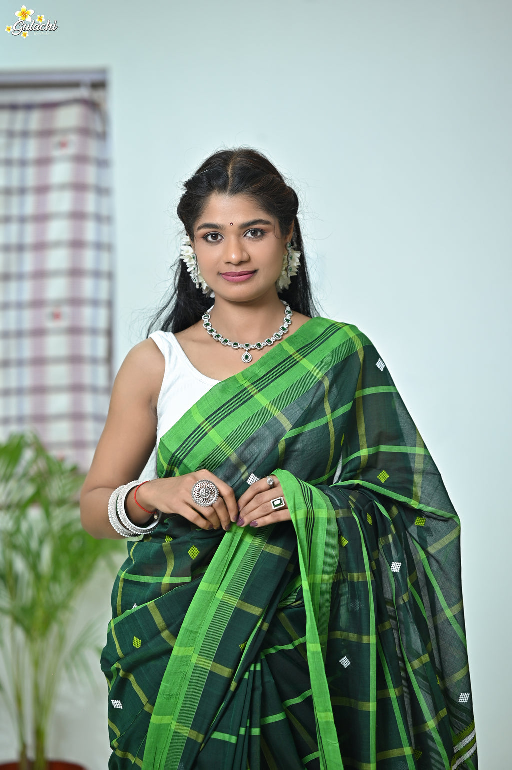 Mercerised Cotton Jhal Saree
