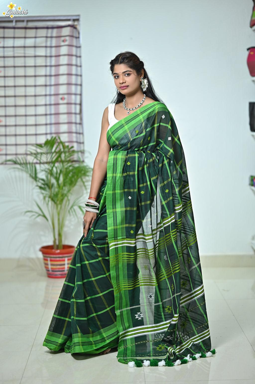 Mercerised Cotton Jhal Saree