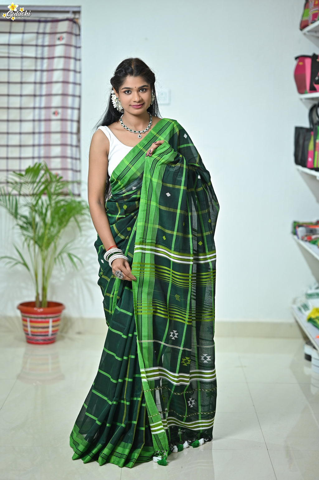 Mercerised Cotton Jhal Saree