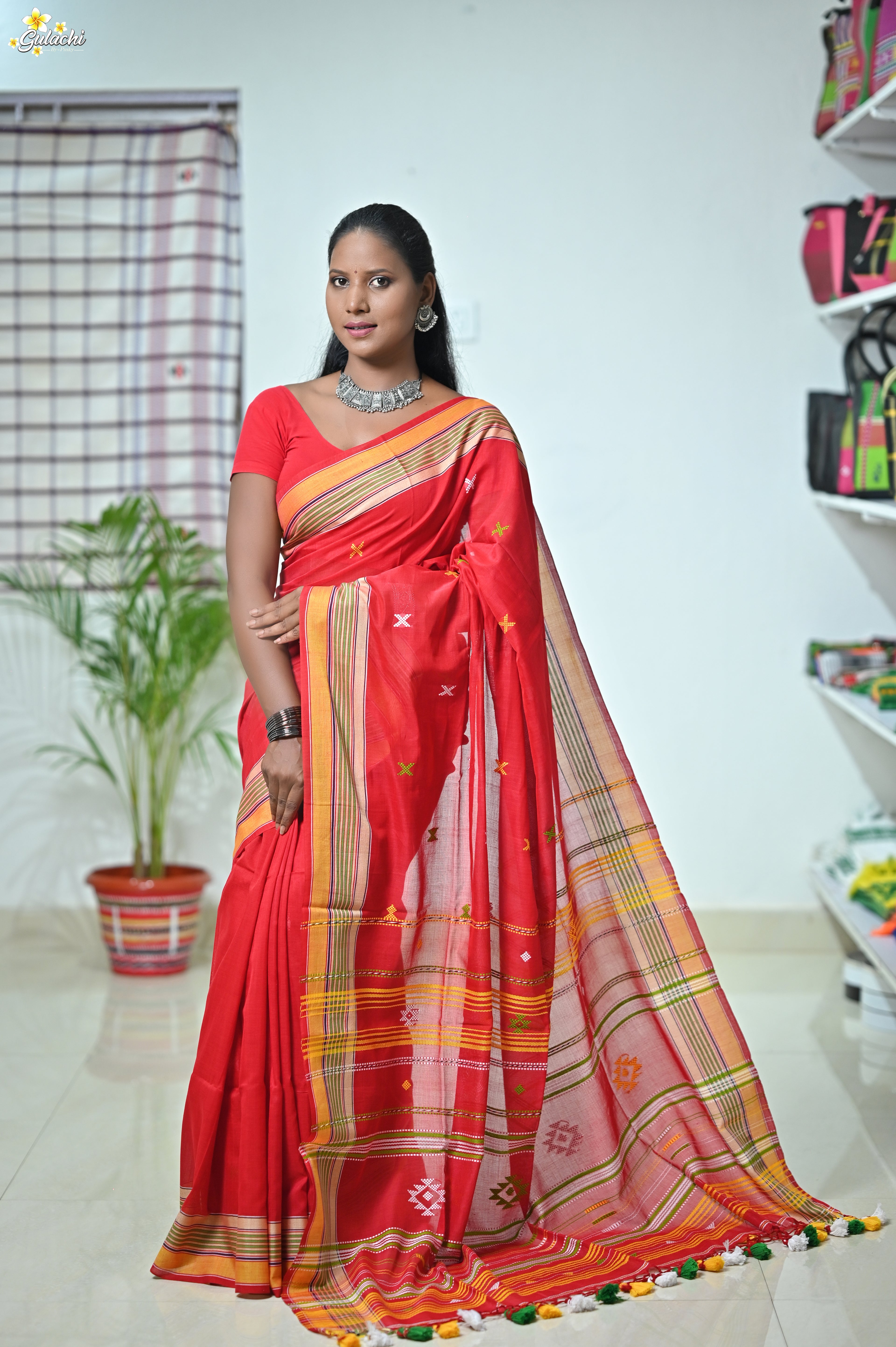 Mercerised Tribal Fusion Saree