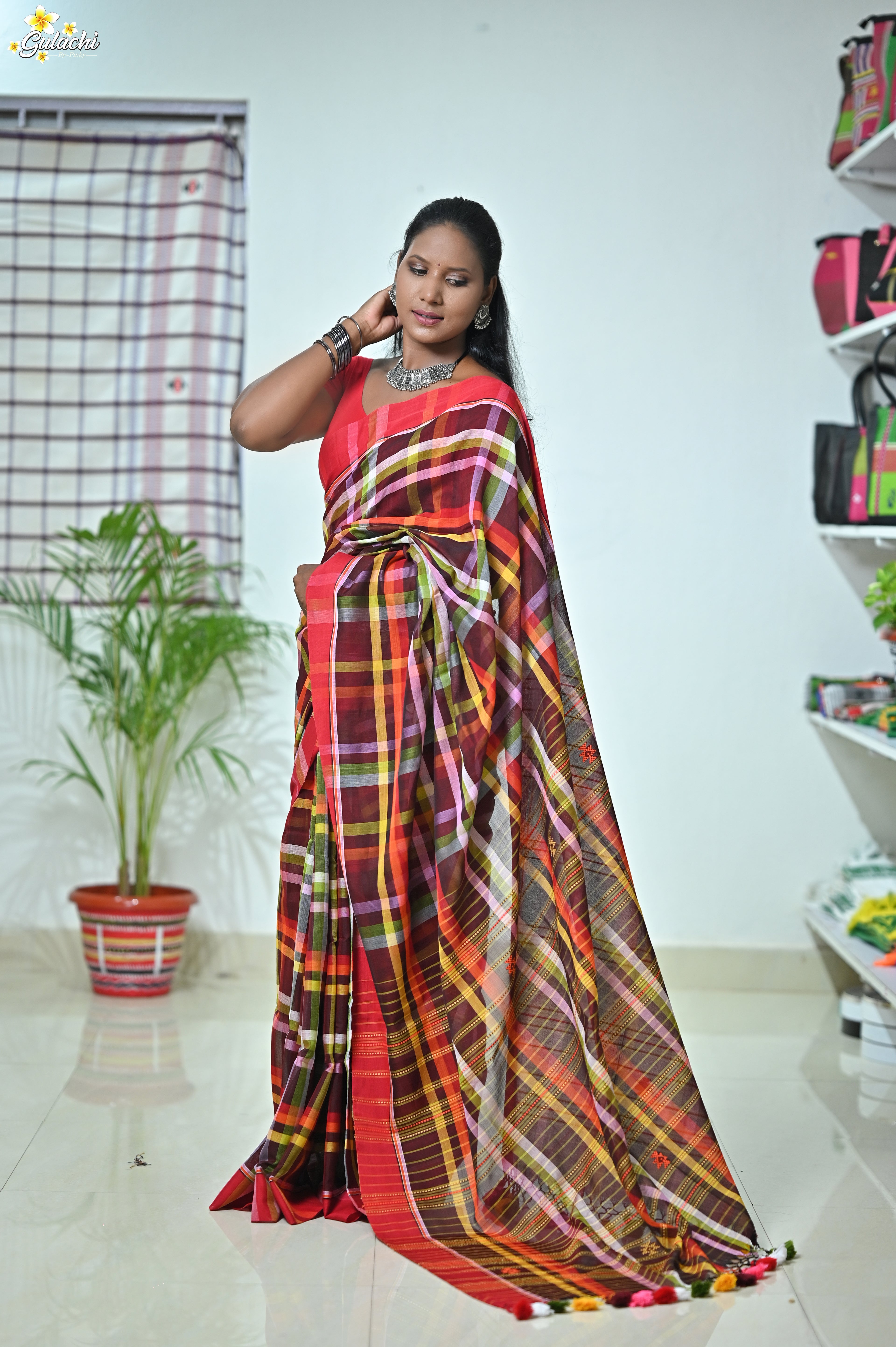 Mercerised Tribal Fusion Saree