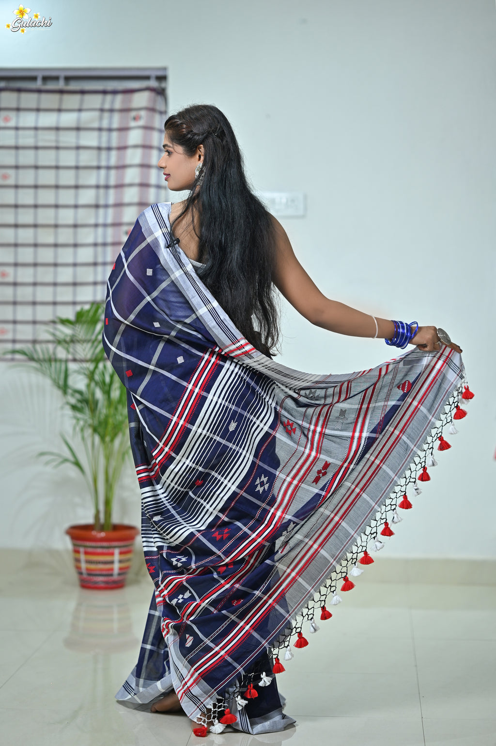 Mercerised Cotton Jhal Saree