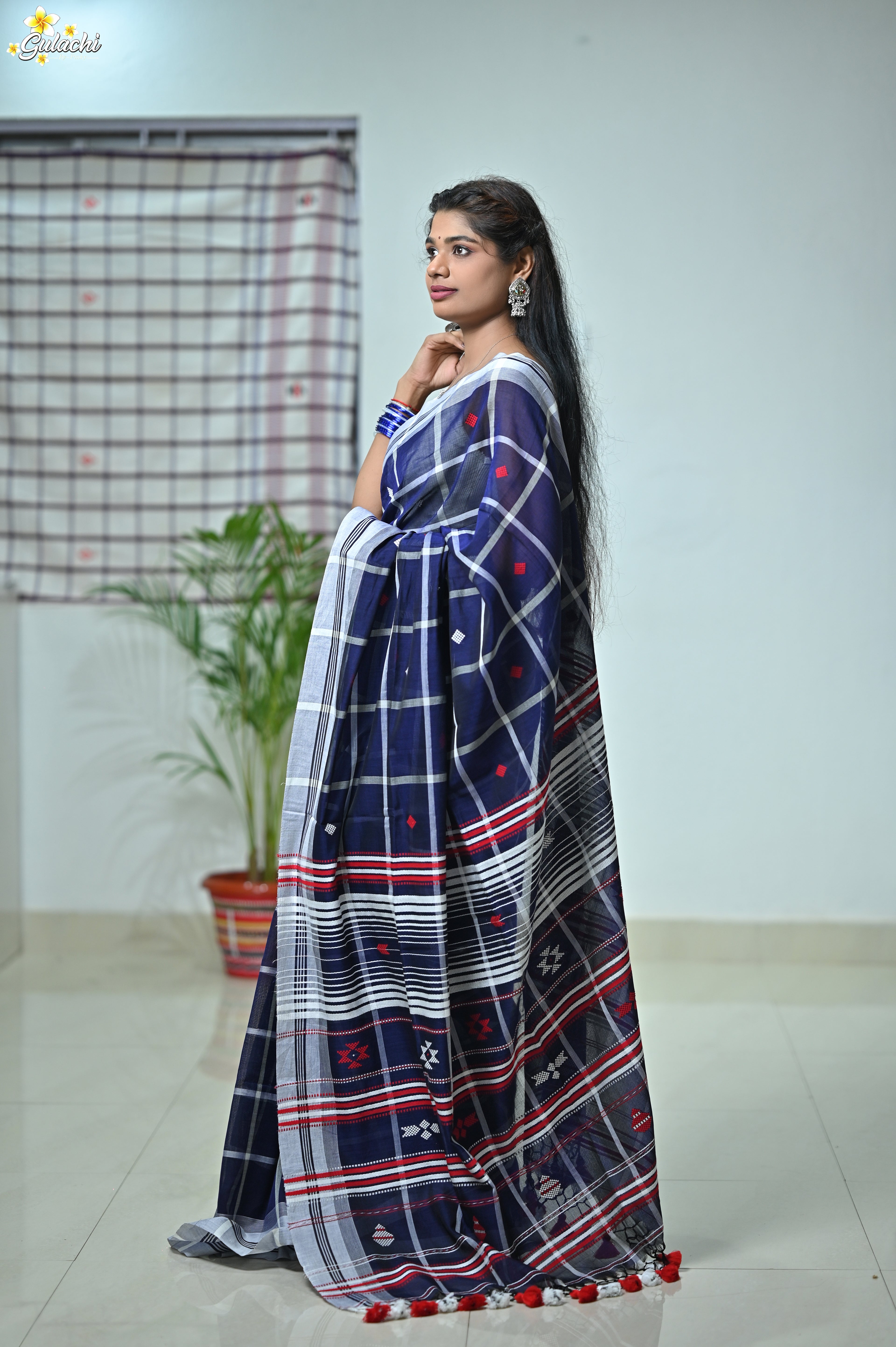 Mercerised Cotton Jhal Saree