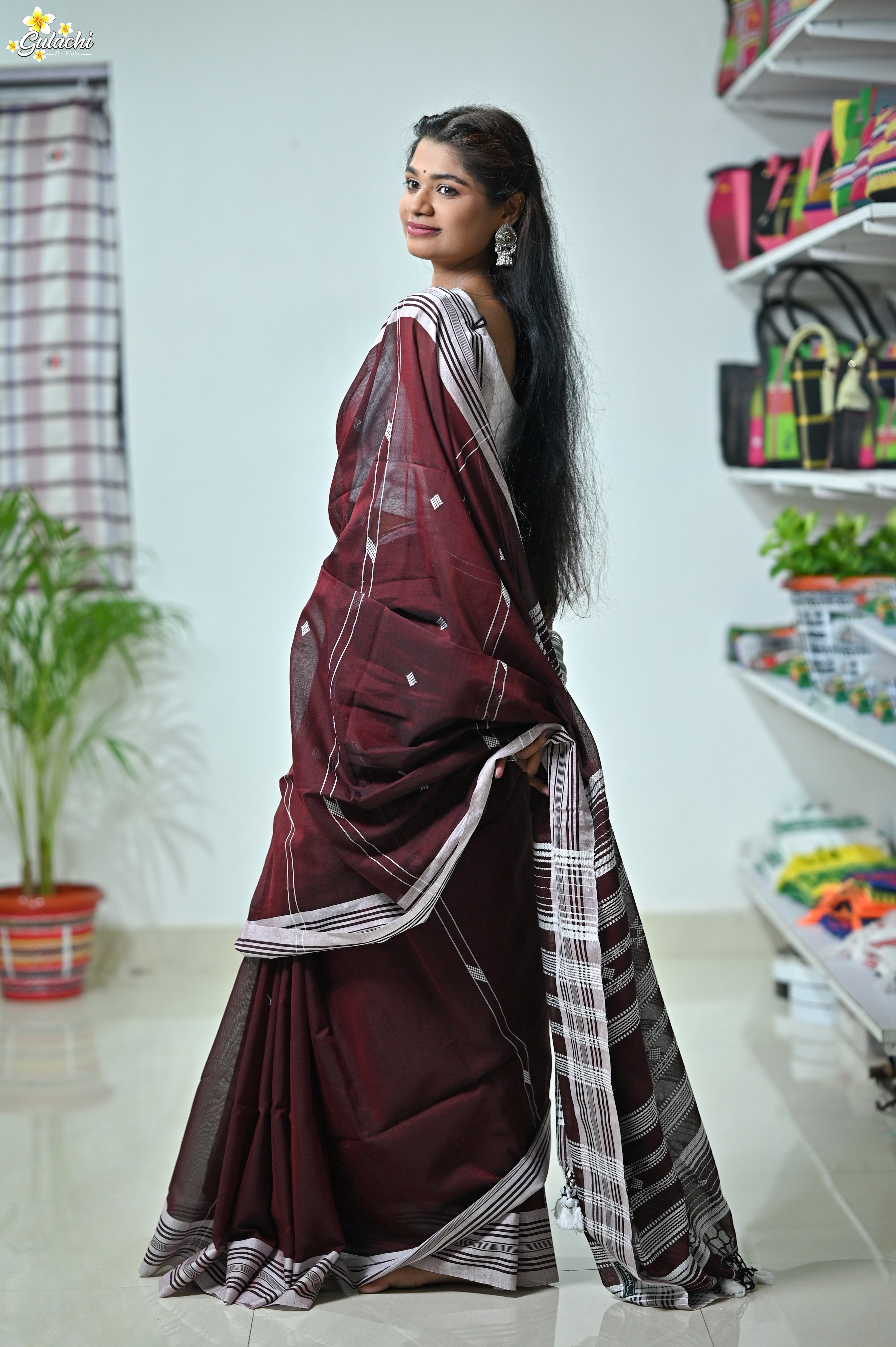 Mercerised Tribal Fusion Saree