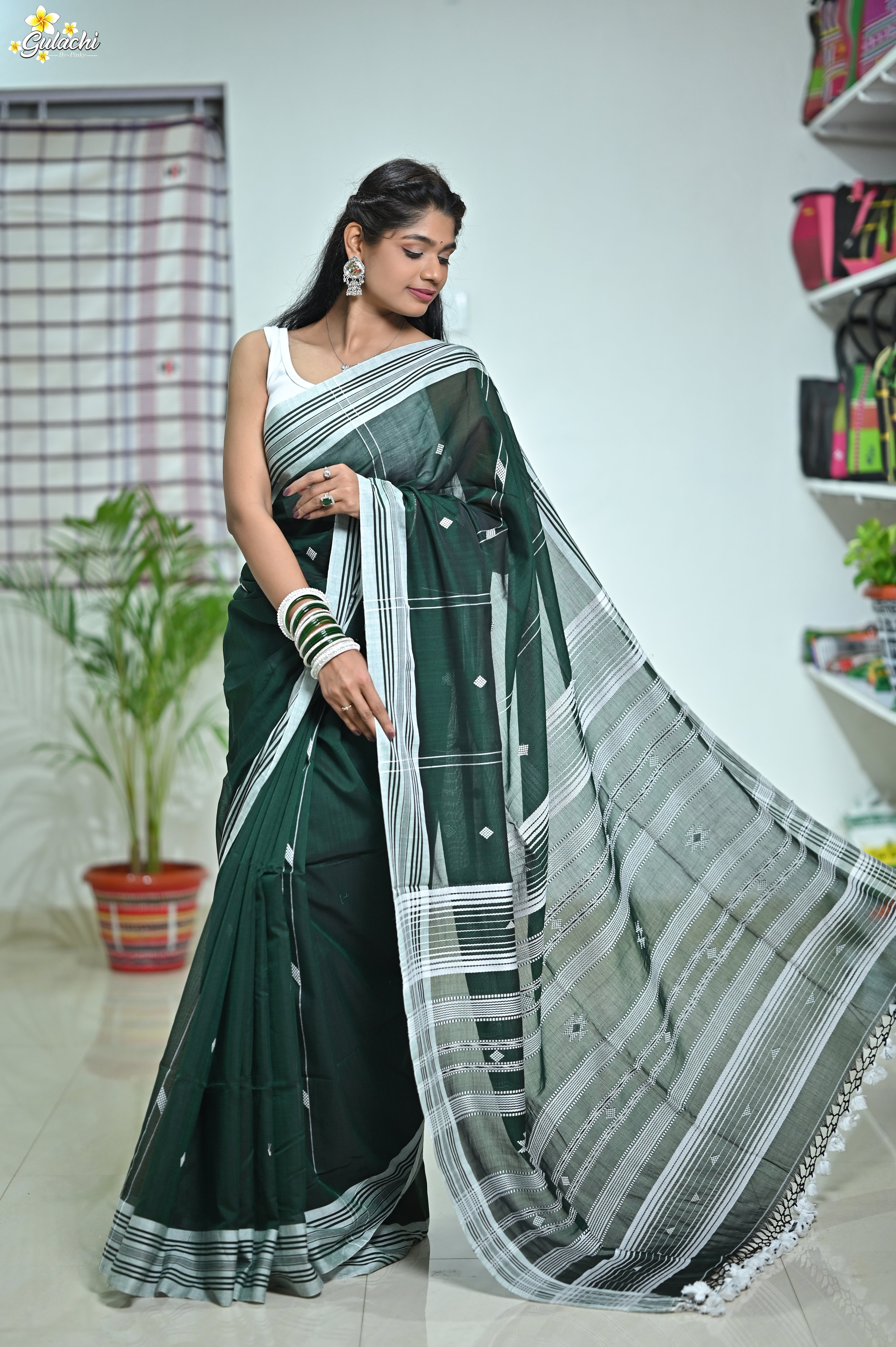 Mercerised Tribal Fusion Saree
