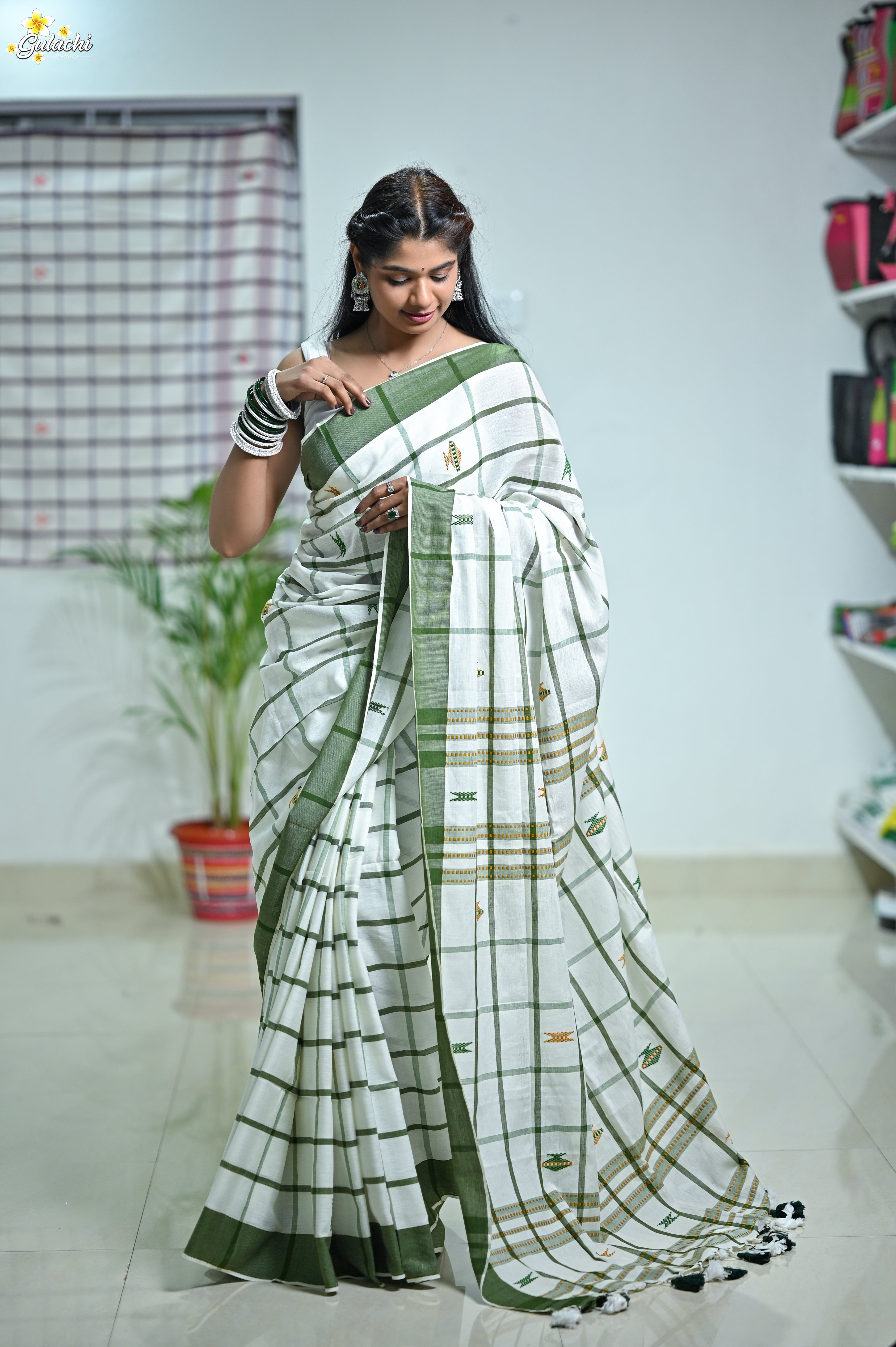 Handloom Cotton Jhal Saree