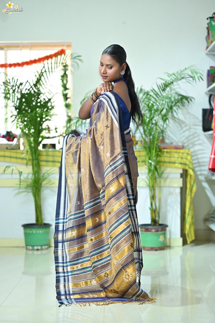 Tissue Cotton Fusion Saree