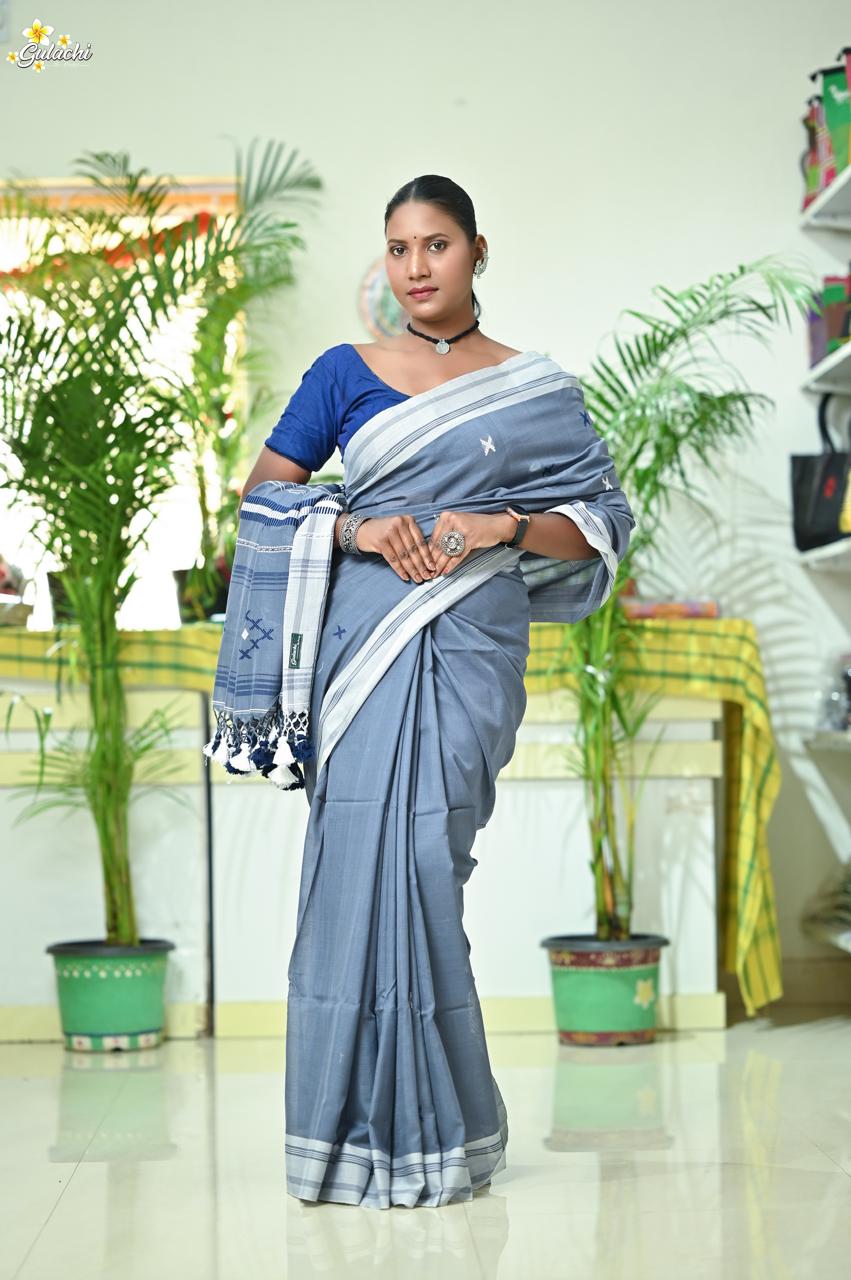 Mercerised Tribal Fusion Saree