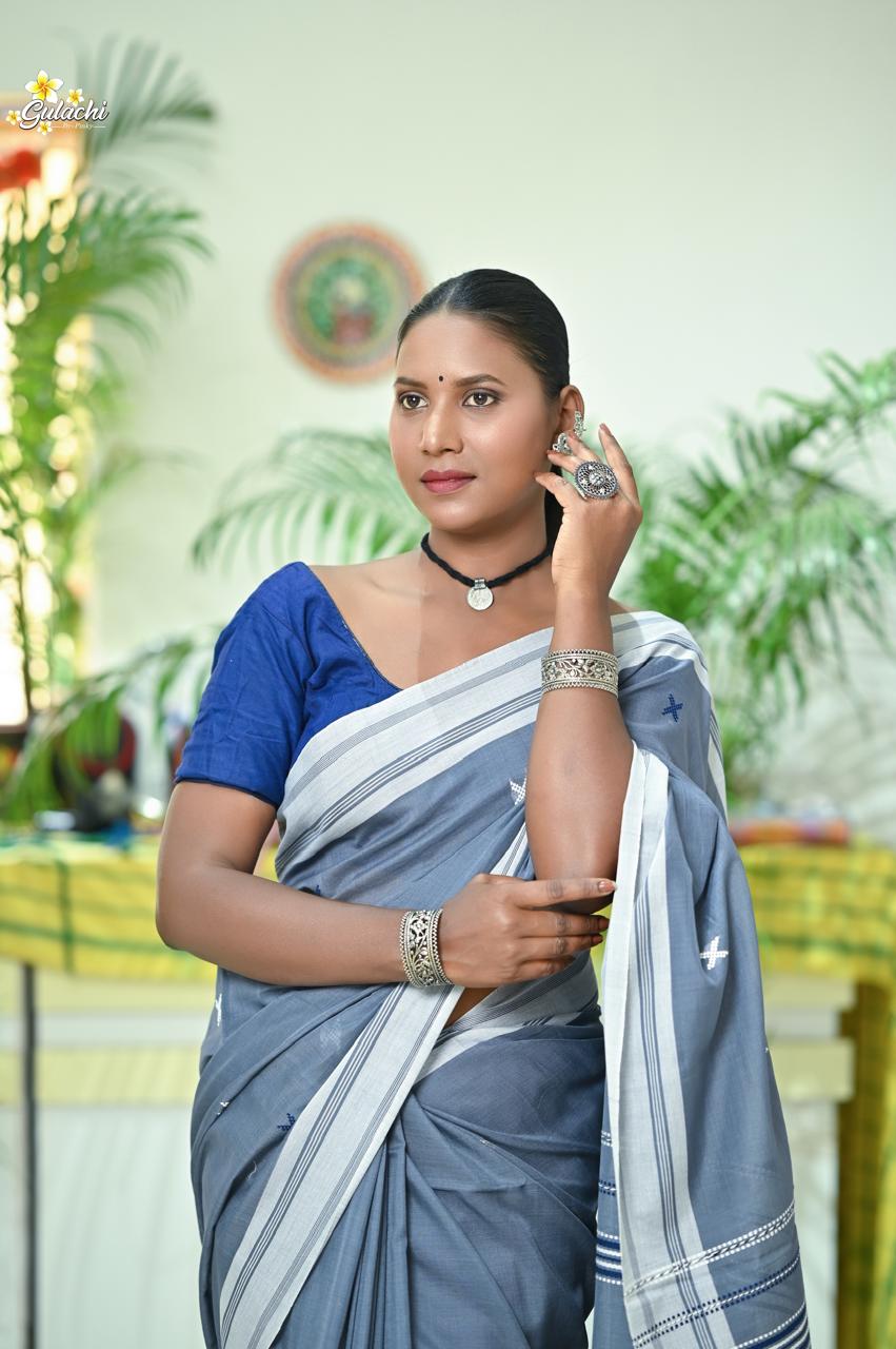 Mercerised Tribal Fusion Saree