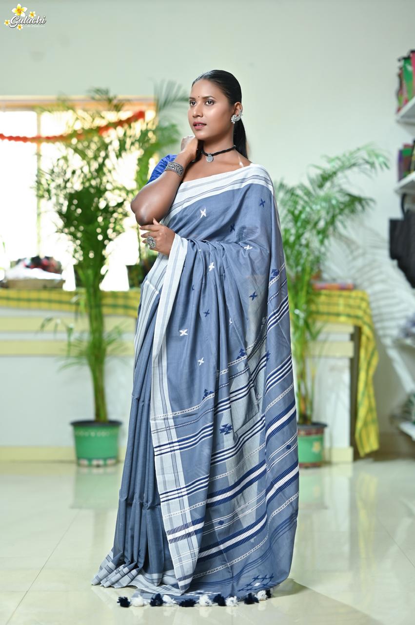Mercerised Tribal Fusion Saree