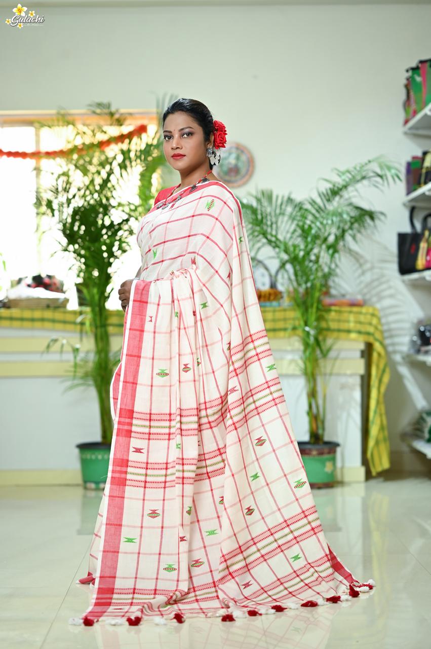 Handloom Cotton Jhal Saree