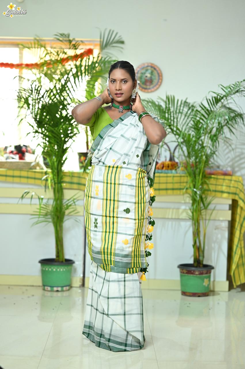 Mercerised Cotton Jhal Saree
