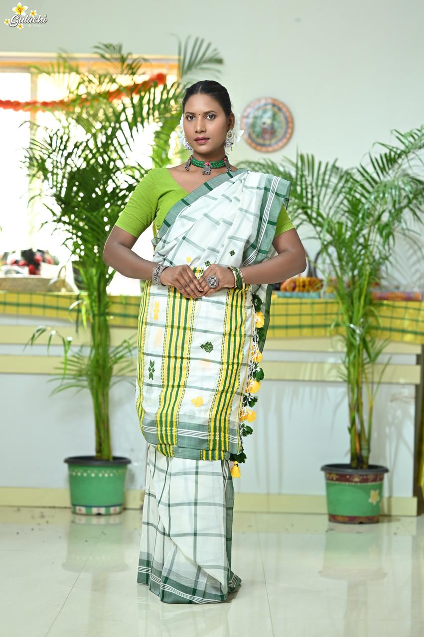 Mercerised Cotton Jhal Saree