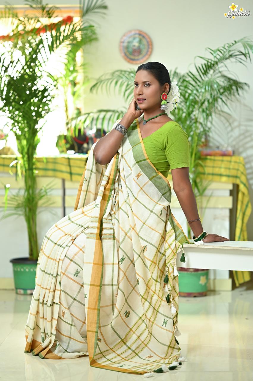 Handloom Cotton Jhal Saree