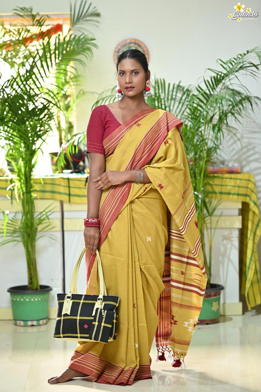 Mercerised Tribal Fusion Saree