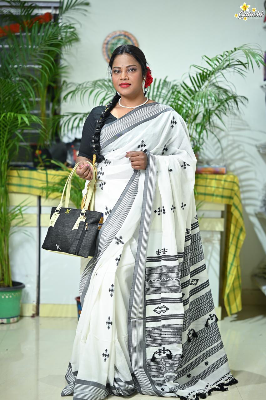 Mercerised Tribal Fusion Saree