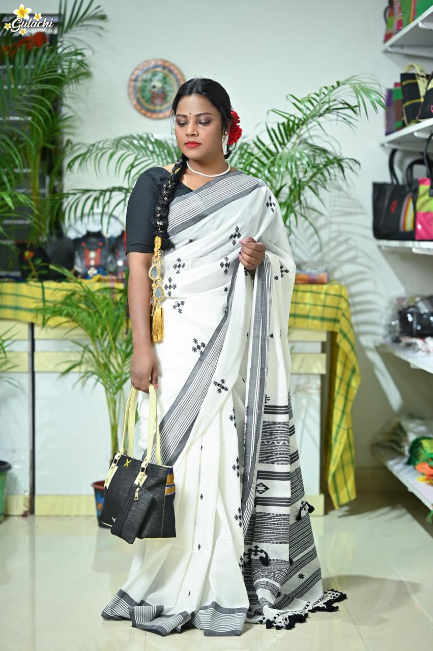 Mercerised Tribal Fusion Saree