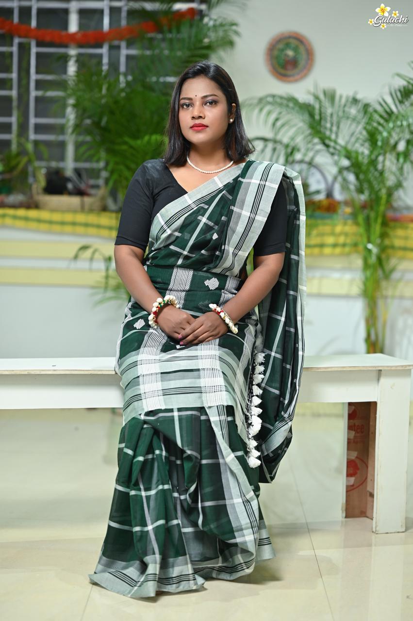 Mercerised Cotton Jhal Saree