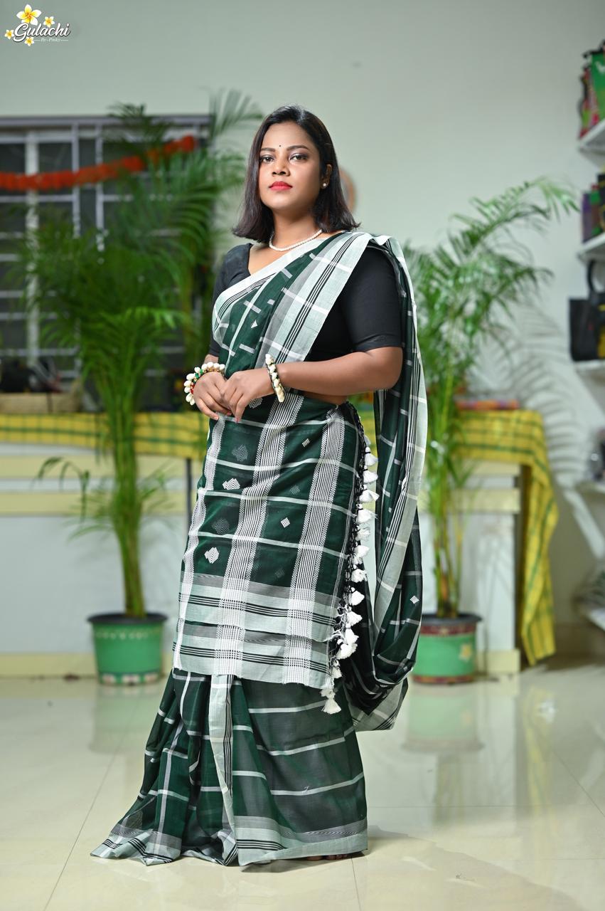 Mercerised Cotton Jhal Saree