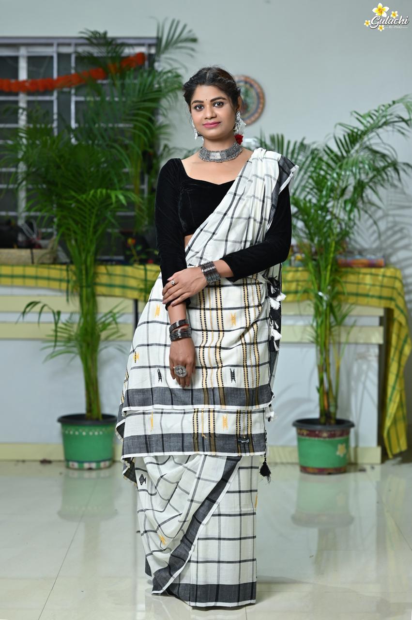 Handloom Cotton Jhal Saree