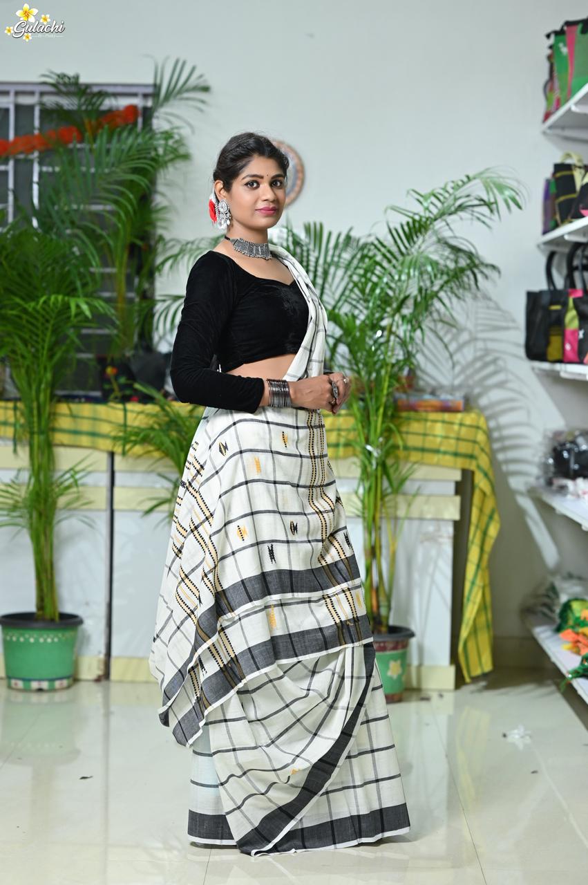 Handloom Cotton Jhal Saree