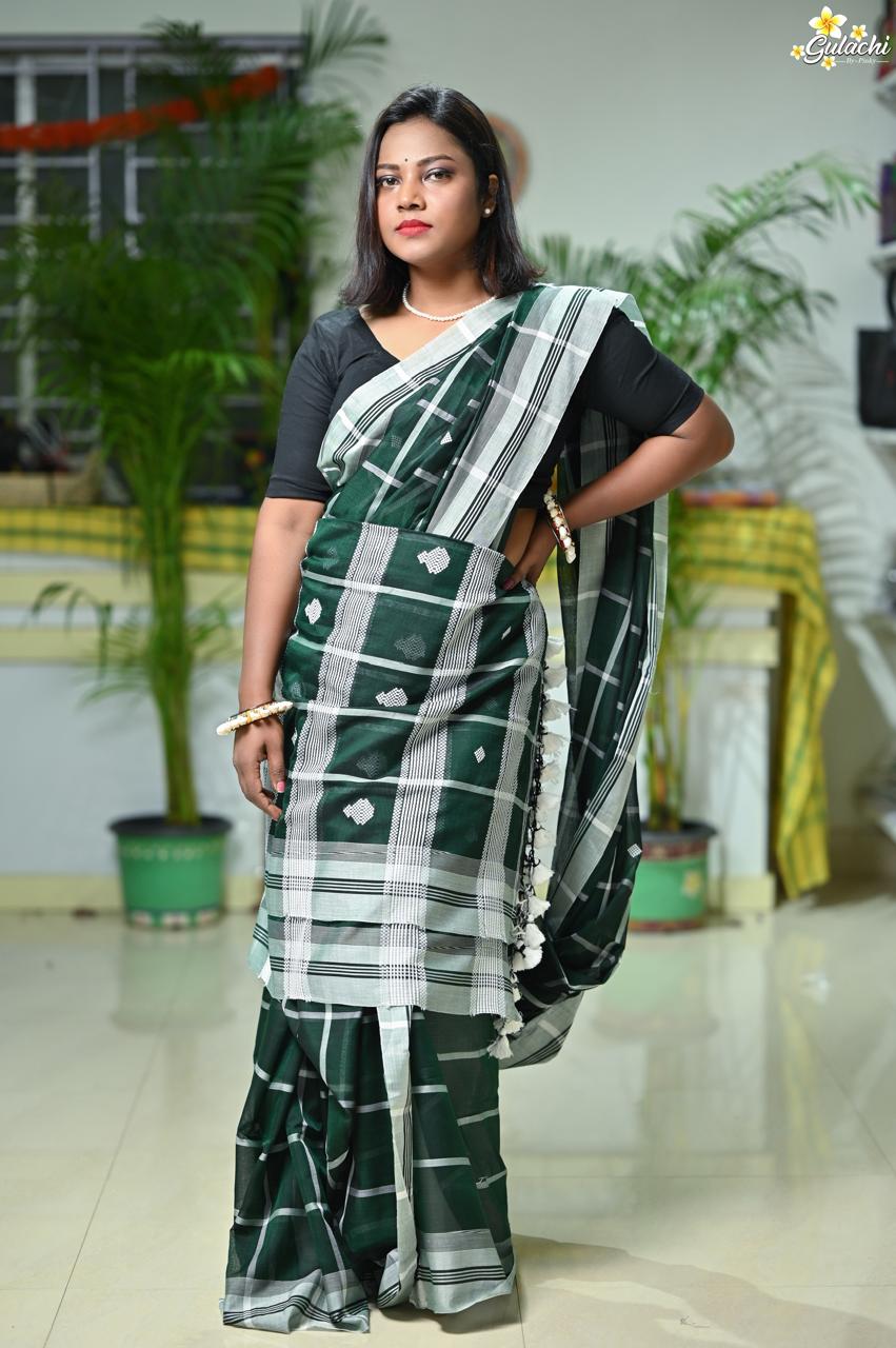 Mercerised Cotton Jhal Saree