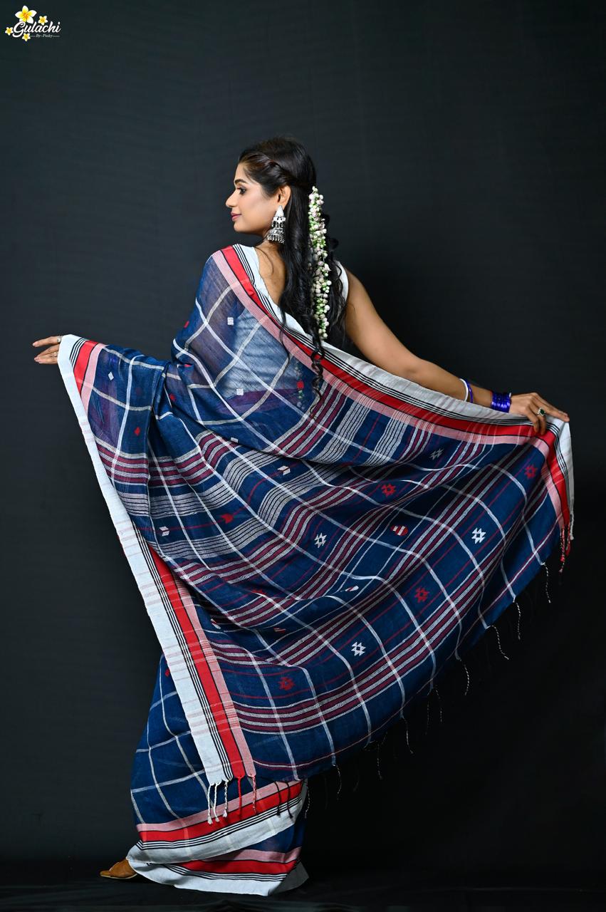 Linen Jhal Saree