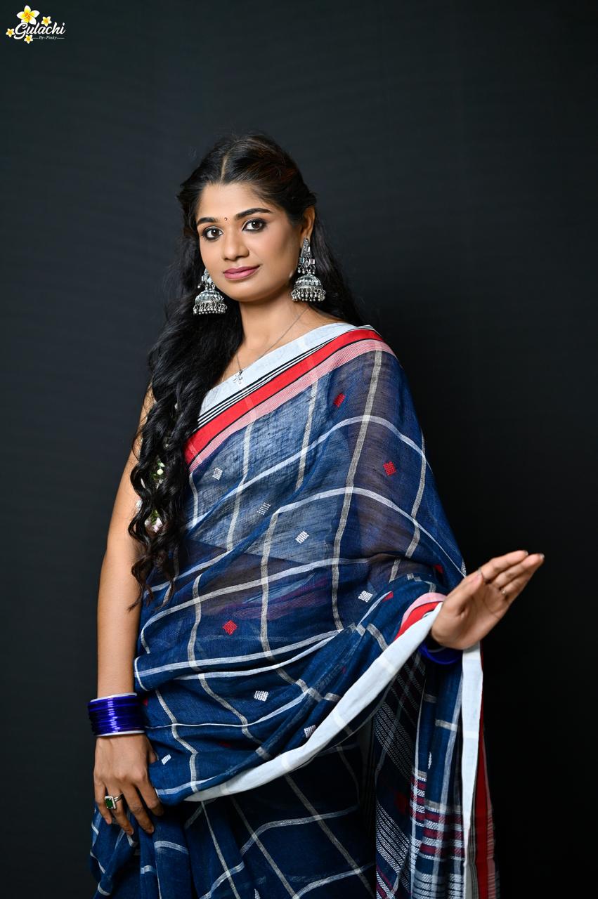 Linen Jhal Saree