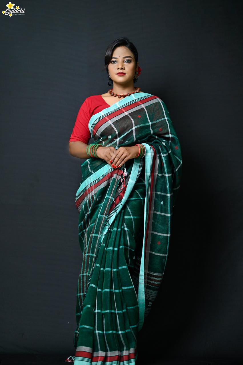 Linen Jhal Saree