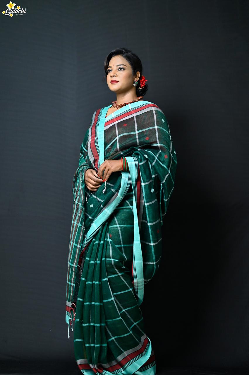 Linen Jhal Saree