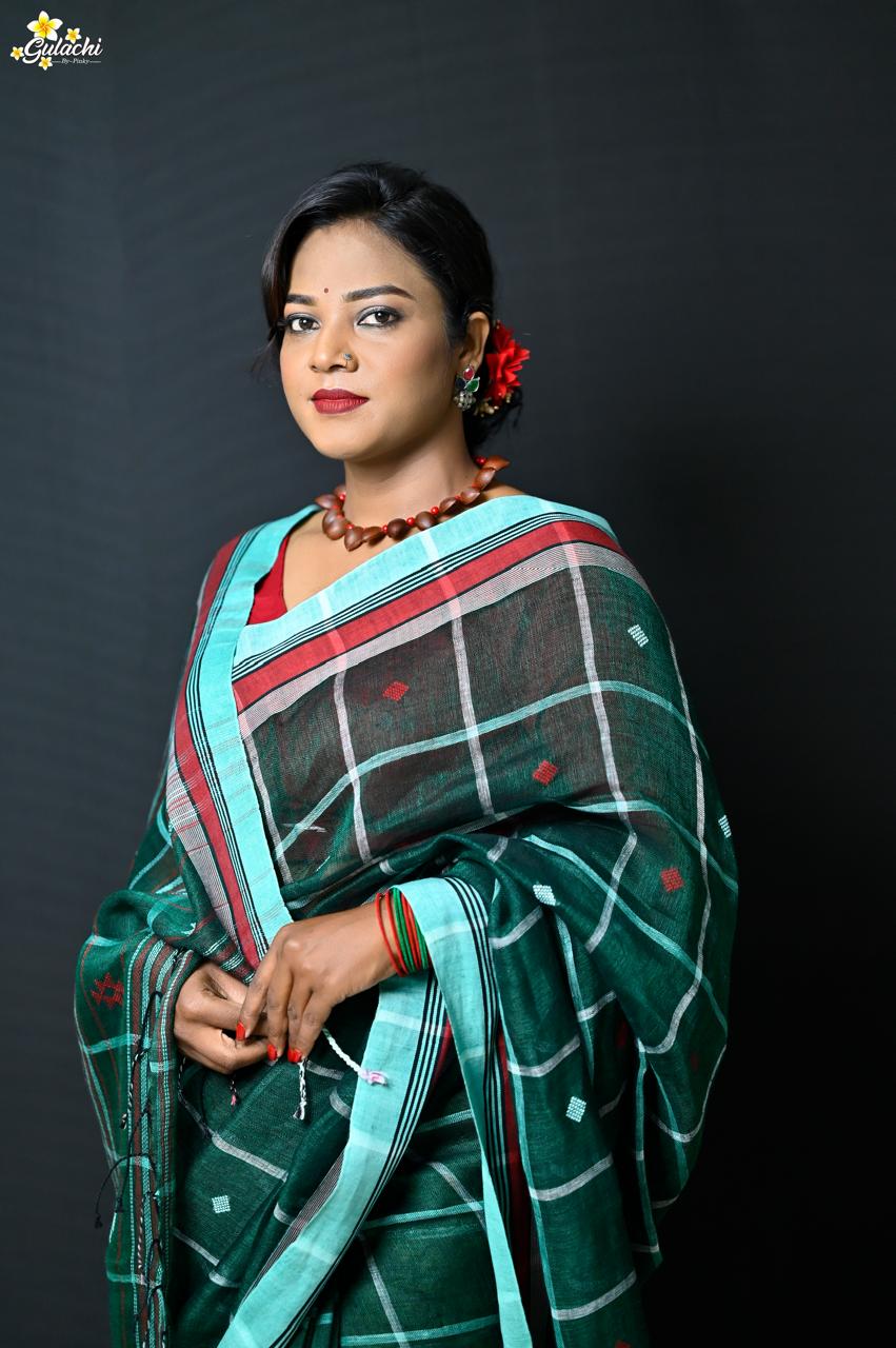 Linen Jhal Saree