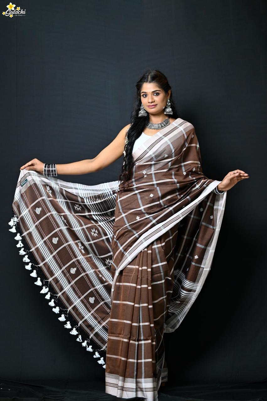Mercerised Cotton Jhal Saree