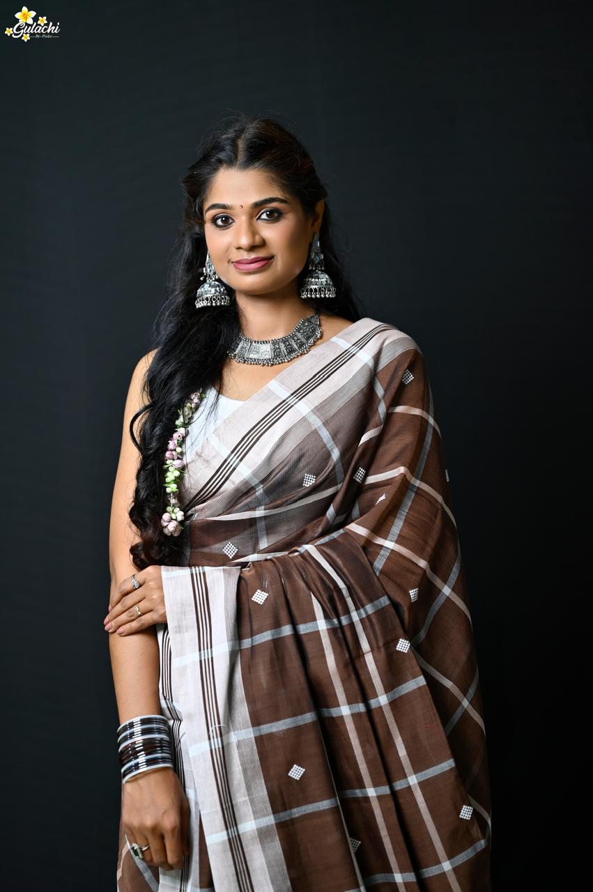 Mercerised Cotton Jhal Saree