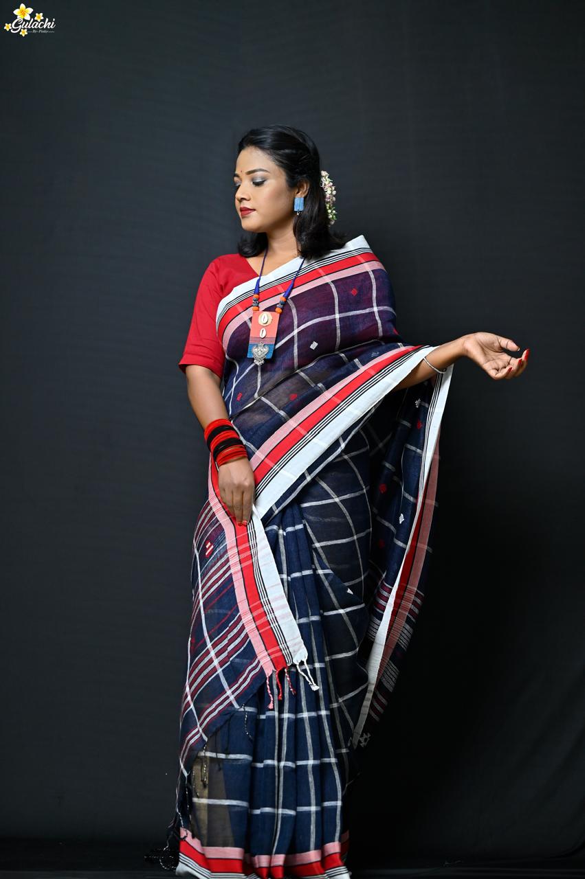 Linen Jhal Saree