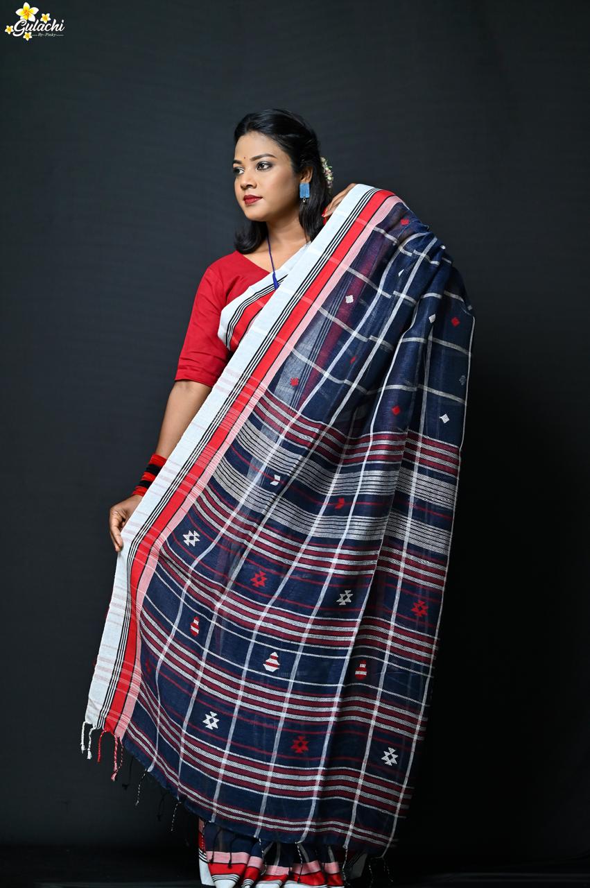 Linen Jhal Saree