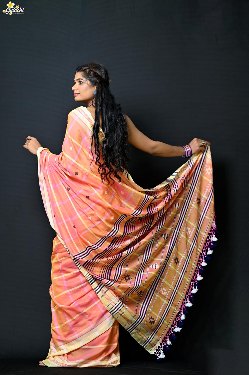 Mercerised Cotton Jhal Saree