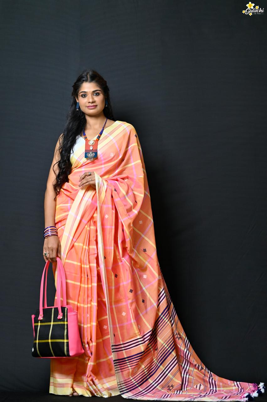 Mercerised Cotton Jhal Saree