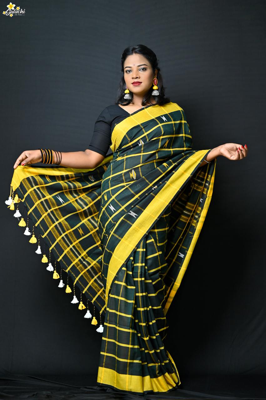 Handloom Cotton Jhal Saree