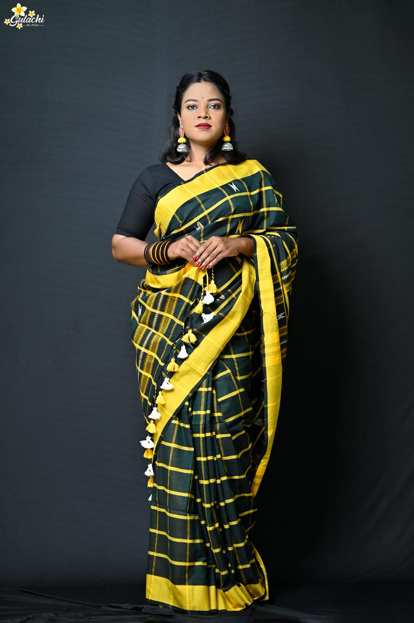Handloom Cotton Jhal Saree