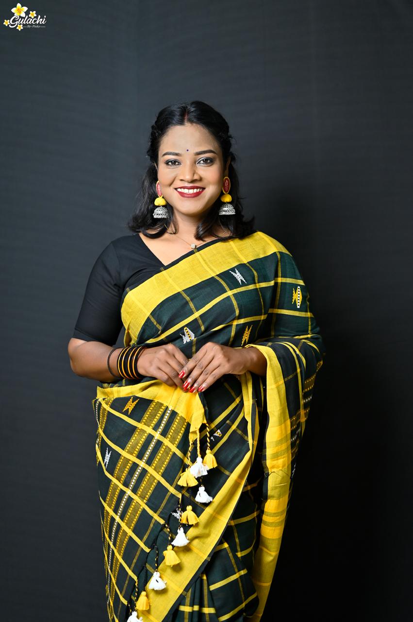 Handloom Cotton Jhal Saree